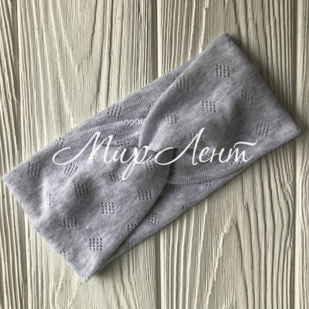 Дитяча пов'язка в дірочку, 8 см, сірий меланж, шт.