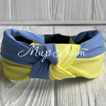 Обруч чалма софт Ukraine, 4 см, блакитно-жовті смуги, шт.