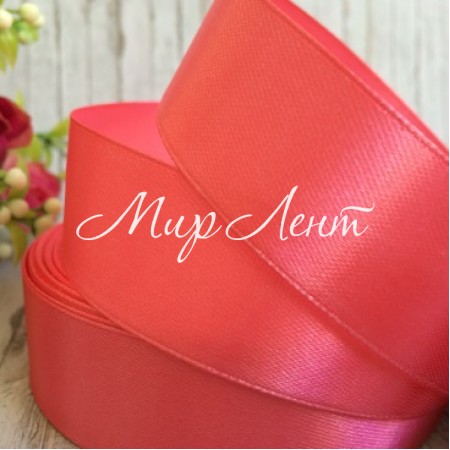 Атлас 2,5 см, кораловый, метр