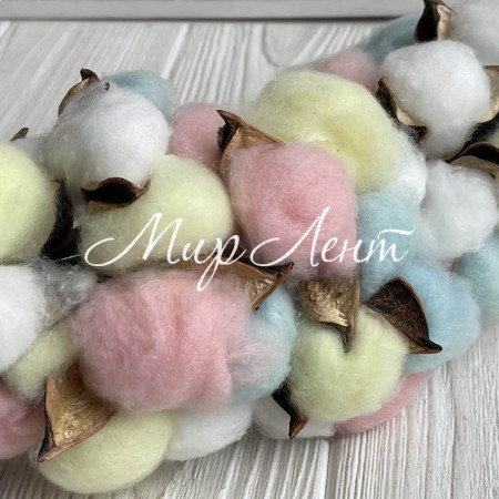 Бавовна стабілізована на ніжці, 38 см, різнокольорова, упаковка 10 шт.