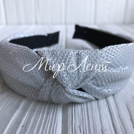 Обруч чалма блеск, 3 см, белый, шт.