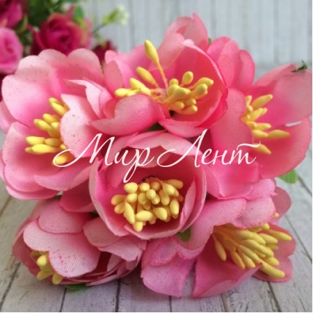 Півонія розкритий, 4,5 см, яскраво-рожевий, пучок
