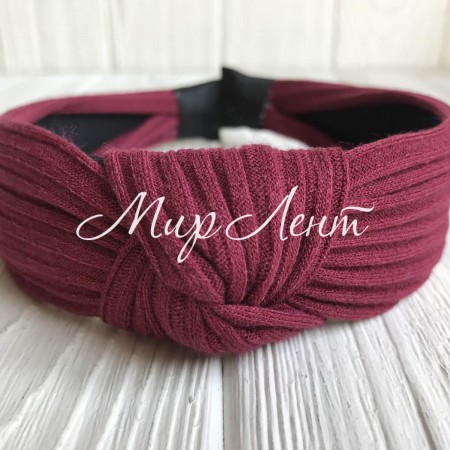 Обруч чалма мустанг трикотаж, 3 см, бордовий, шт.