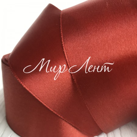 Атлас 4 см, каштановий, метр