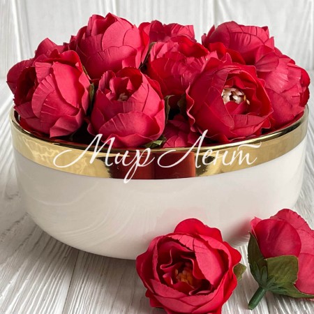 Бутон піона, 4 см, червоний, шт.