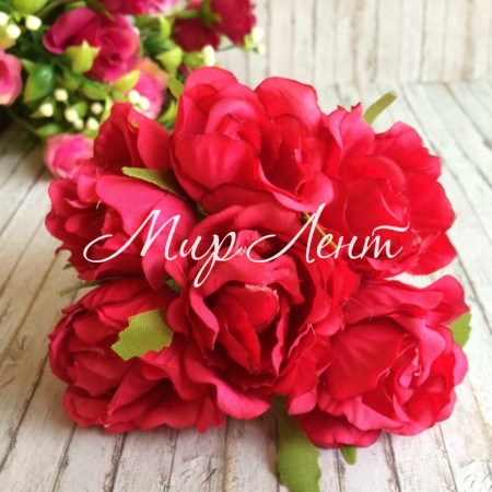 Эустома малиновая, 4 см, пучек из 6 цветочков