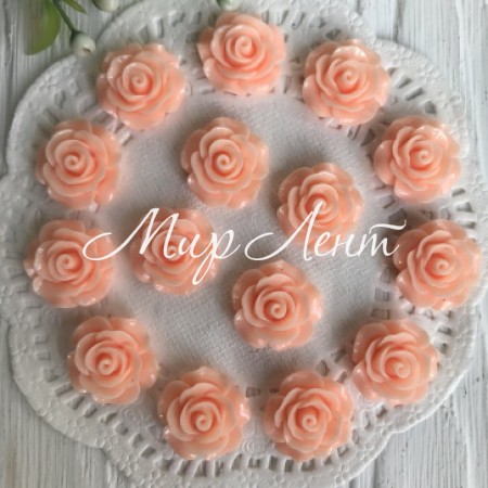 Серединка трояндочка, 2 см, персиковий, шт.