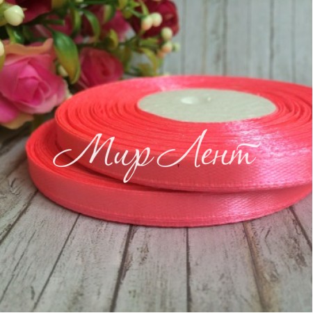 Атлас 0,6 см, ярко-розовый, рулон 33 м