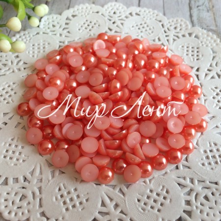 Полубусина, 6 мм, кирпичная, 100 шт.