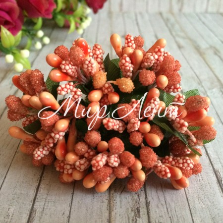 Гілочка з тичинками, темно-персикова, пучок