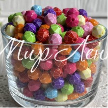 Намисто ромбовидна куля, 10 мм, кольоровий мікс, асорті з 10 шт.