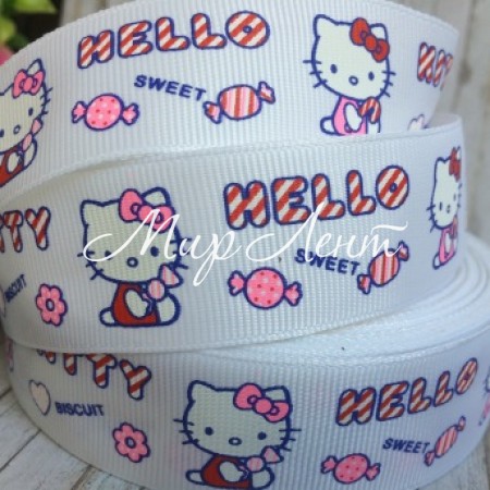 Репс 2,5 см, Кітті Sweet, білий