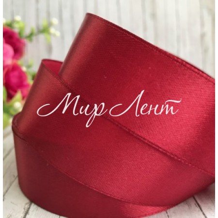 Атлас 2,5 см, марсала, метр