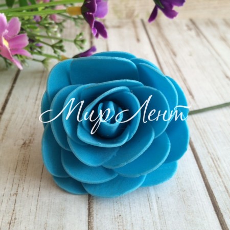 Троянда, 6 см, яскраво-блакитна