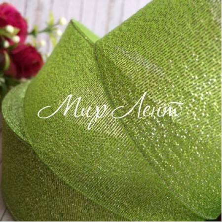 Парча 4 см, салатова, метр