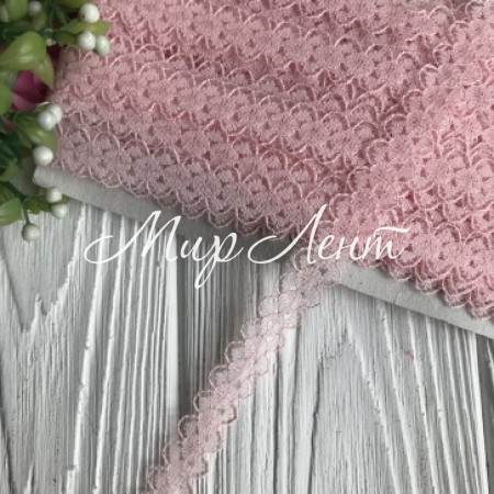 Мереживо Амелі (нестрейчеве), 1,5 см, персиковий, метр