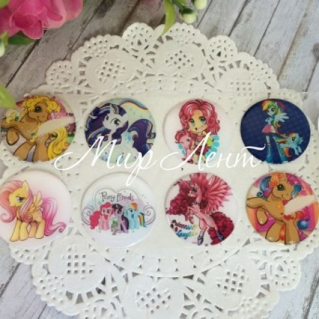 Наклейки, Поні, набір № 7 - (8 шт.)