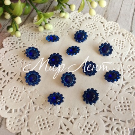Серединка квіточка-ромбик, 11 мм, синій