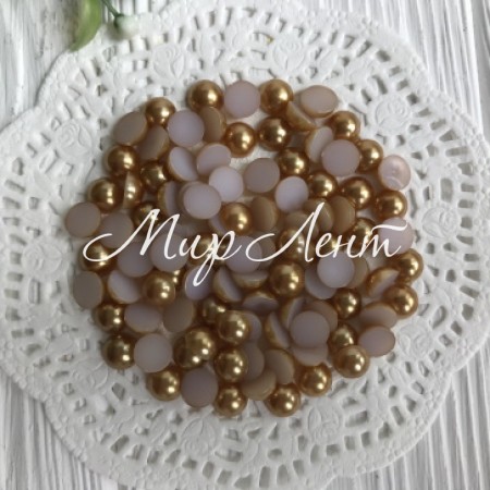 Напівбусина, 8 мм, світло-коричневий, 100 шт.