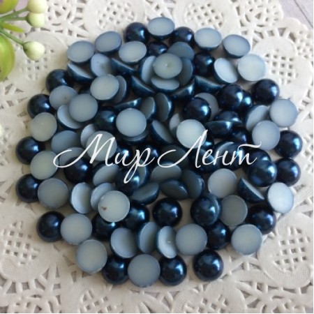 Напівбусина, 8 мм, сапфіровий, 100 шт.