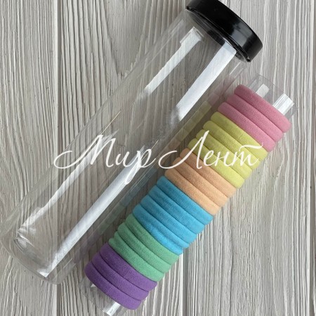 Резинка нейлон (колба), 4 см, пастельний мікс, упаковка 20 шт.