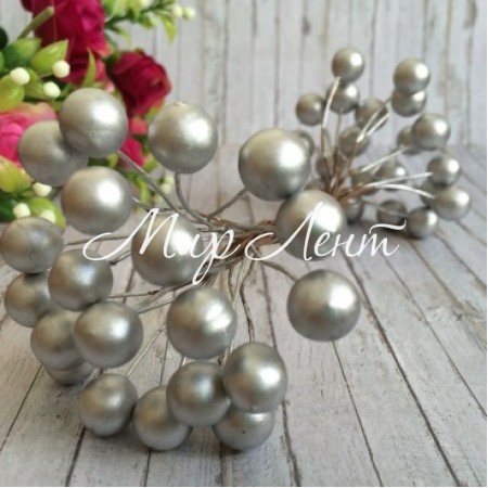 Калина глянсова, 12 мм, срібло, пучок