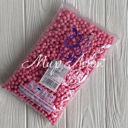 Бусина матова "Зефірка", 8 мм, коралова, шт.