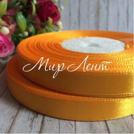 Атлас 0,9 см, темно-желтый, рулон 33 м