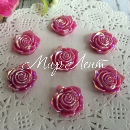 Серединка троянда з перламутром, 19 мм, малиновий