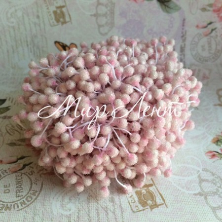 Цукрові тичинки, 4 мм, світло-рожеві