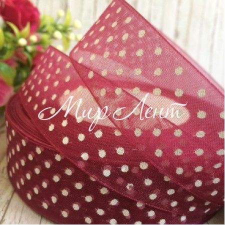 Органза горох 2,5 см, вишневый