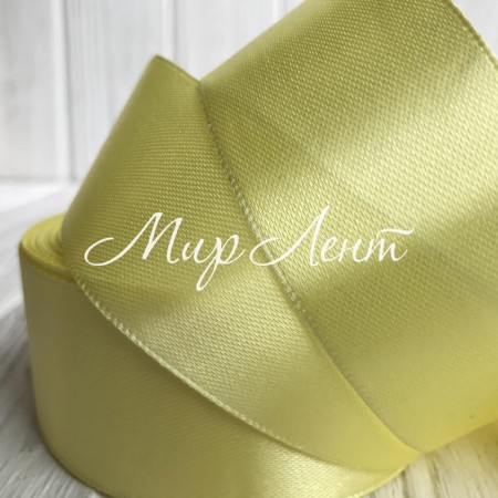 Атлас 4 см, світло-жовтий, метр