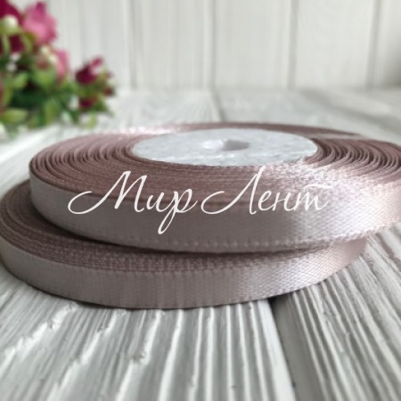 Атлас 0,6 см, бежево-сірий, рулон 33 м