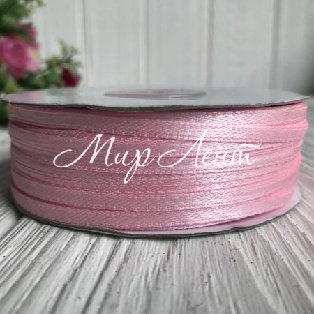 Атлас 0,3 см, світло-рожевий, рулон 225 м