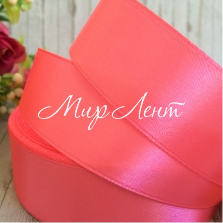 Атлас 2,5 см, ярко-розовый, метр