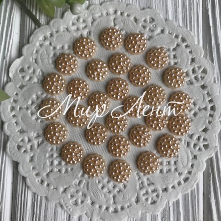 Серединка-хризантемка, 10 мм, персиковий, шт.