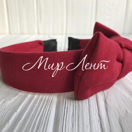 Обруч бант замшевый, 2,5 см, малиново-красный, шт.