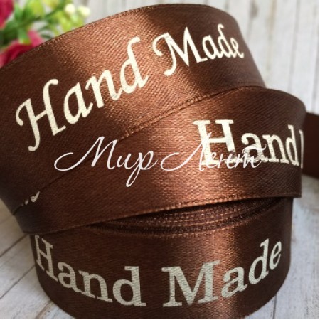 Атлас 2,5 см, Hand made, шоколадний