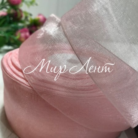 Органза 4 см, розовый, метр
