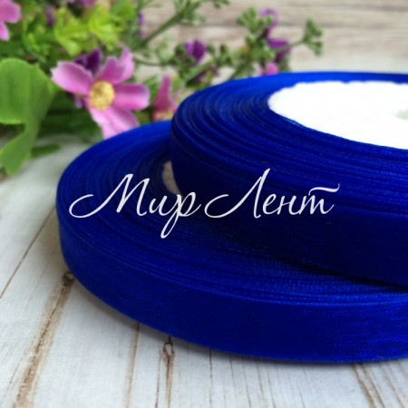 Органза 0,9 см, темно-синій, рулон 45 м