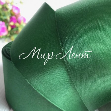 Атлас 4 см, темно-зелений, метр