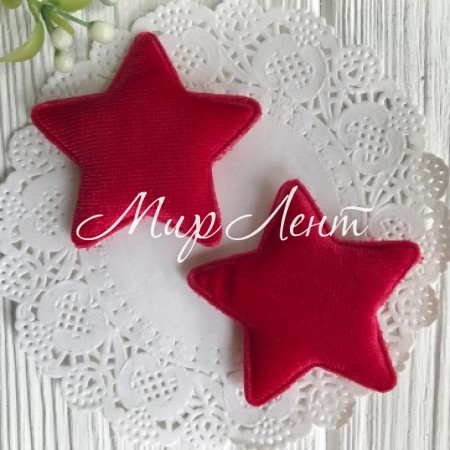 Аплікація велюрова зірочка, 5,5 см, малиново-червоний, шт.