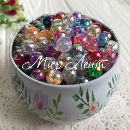 Перли з переливом, 8 мм, кольоровий мікс, шт.
