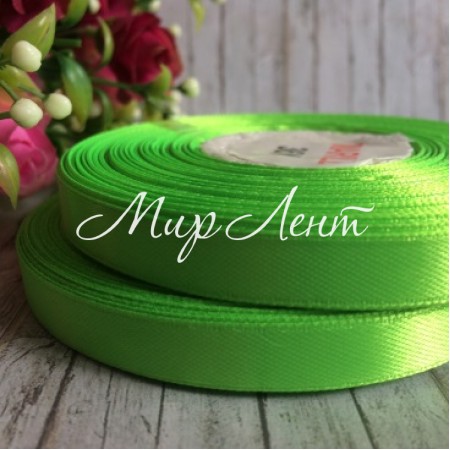Атлас 0,9 см, темно-салатовый, рулон 33 м