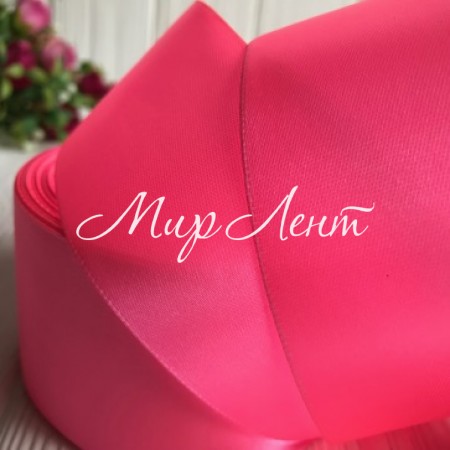 Атлас 5 см, ярко-розовый, рулон 33 м