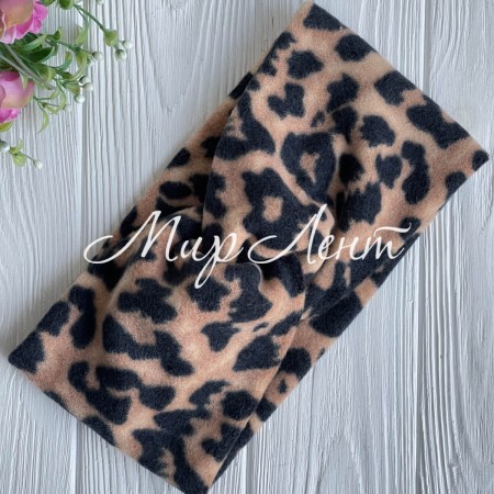 Повязка флісова леопард, 12х23 см, карамельно-чорна, шт.