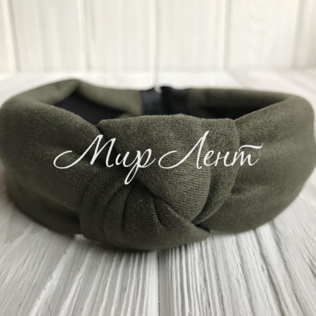 Обруч чалма замшевий, 3 см хаки, шт.