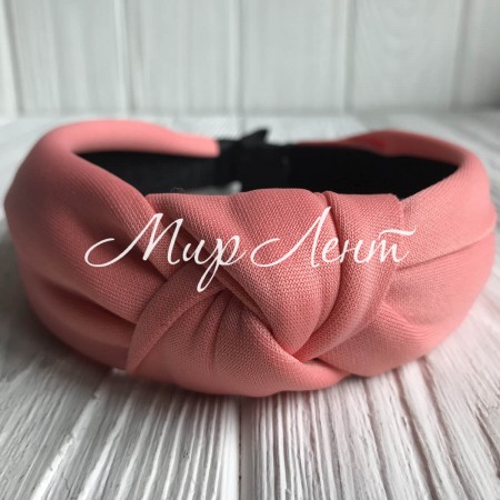 Обруч креп чалма однотонний, 4,5 см, лососевий, шт.