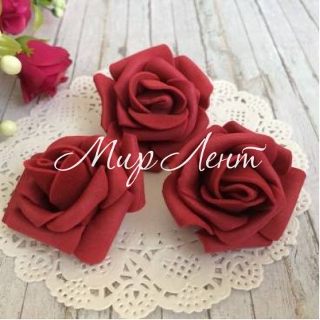 Бутон троянди, 4 см, бургунді, 1 шт.