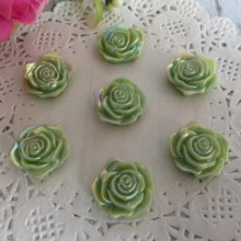 Серединка троянда з перламутром, 19 мм, оливкова